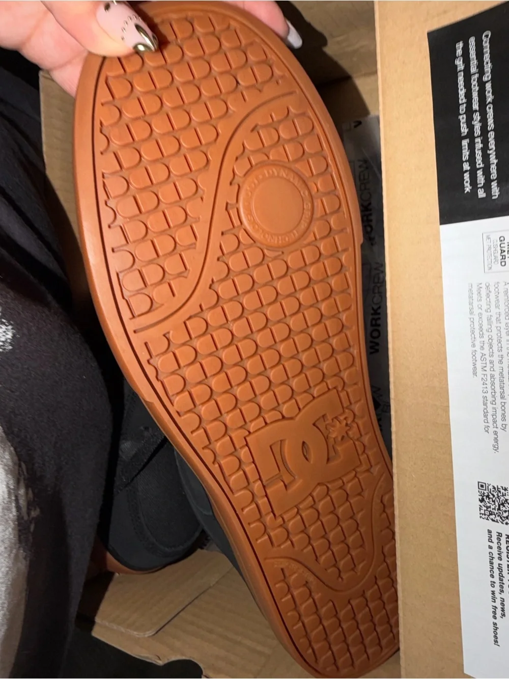 DC Men’s Black Sneakers with Brown Gum Sole